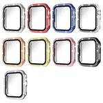 xDfind 單排鑽石鋼化玻璃膜一體成型 PC 錶殼，適用於 Apple Watch Series 9 / 8 / 7 45mm，適用於 Apple Watch Series 9 / 8 / 7 41mm，適用於 Apple Watch Series 3 / 2 / 1 38mm，適用於 Apple Watch Series 3 / 2 / 1 42mm