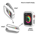 xDfind 單排鑽石鋼化玻璃膜一體成型 PC 錶殼，適用於 Apple Watch Series 44mm，適用於 Apple Watch Series 40mm，適用於 Apple Watch Series 11 46mm / 10 46mm，適用於 Apple Watch Series 11 42mm / 10 42mm，適用於 Apple Watch Ultra 3 / 2 / 1 49mm