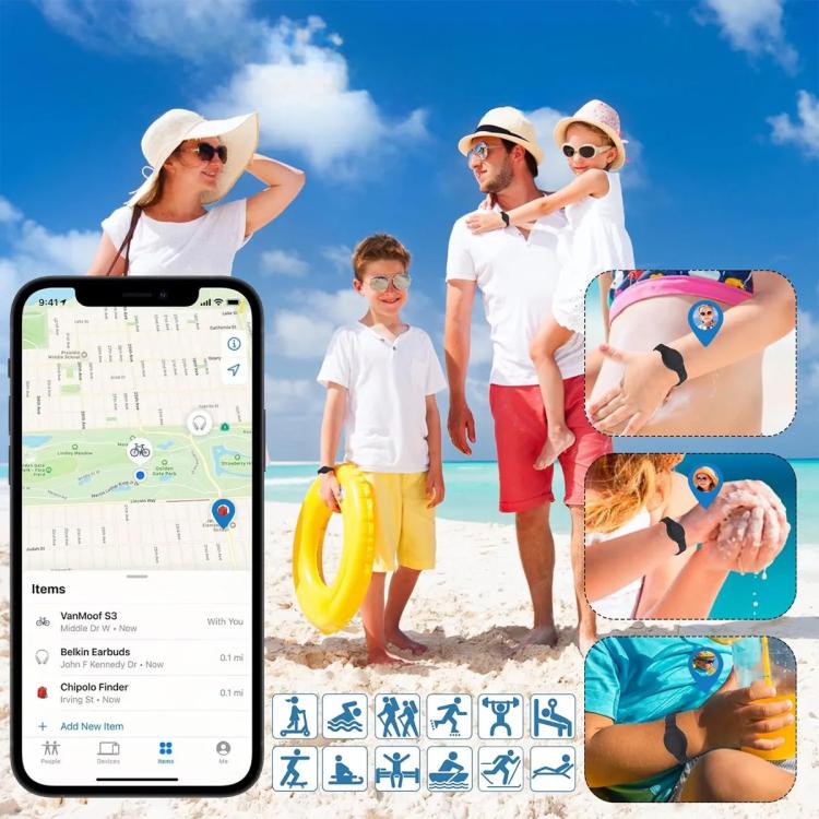 xDfind 透氣矽膠帶風格防丟追蹤器保護套，適用於AirTag第二代/第一代
