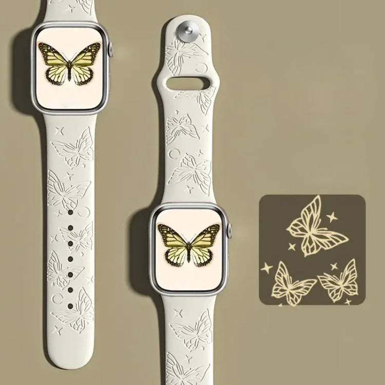 xDfind 3D 雷射雕刻矽膠錶帶，適用於 Apple Watch 42 / 44 / 45 / 46 / 49mm，適用於 Apple Watch 38 / 40 / 41 / S11 42mm