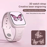 xDfind 3D 雷射雕刻矽膠錶帶，適用於 Apple Watch 42 / 44 / 45 / 46 / 49mm，適用於 Apple Watch 38 / 40 / 41 / S11 42mm