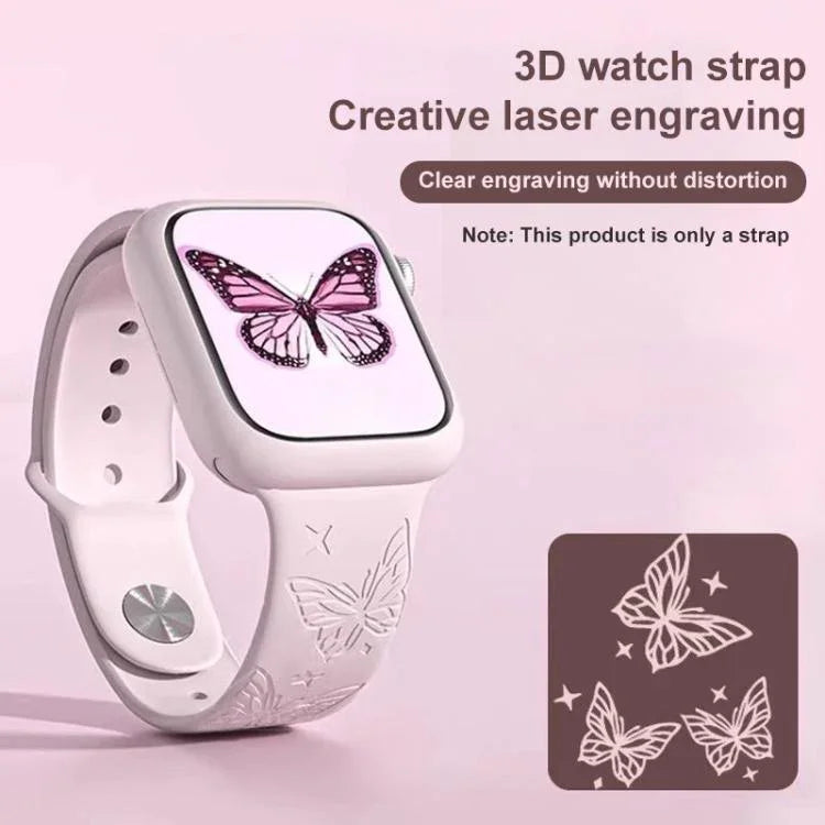 xDfind 3D 雷射雕刻矽膠錶帶，適用於 Apple Watch 42 / 44 / 45 / 46 / 49mm，適用於 Apple Watch 38 / 40 / 41 / S11 42mm