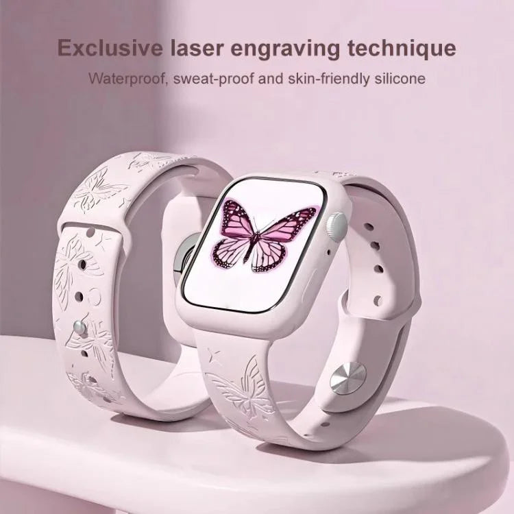 xDfind 3D 雷射雕刻矽膠錶帶，適用於 Apple Watch 42 / 44 / 45 / 46 / 49mm，適用於 Apple Watch 38 / 40 / 41 / S11 42mm