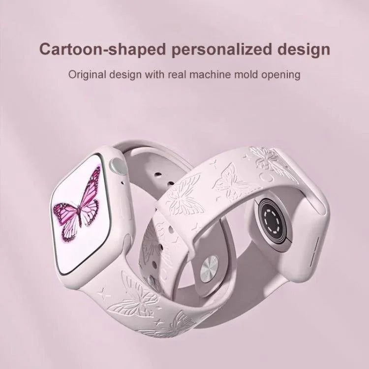 xDfind 3D 雷射雕刻矽膠錶帶，適用於 Apple Watch 42 / 44 / 45 / 46 / 49mm，適用於 Apple Watch 38 / 40 / 41 / S11 42mm