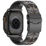 26mm 寬雙色可拆卸安全扣鈦合金錶帶，適用於 Apple Watch 46mm / 49mm / 45mm / 44mm