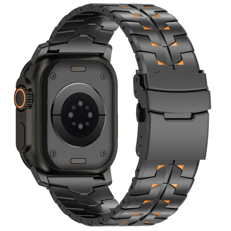 26mm 寬雙色可拆卸安全扣鈦合金錶帶，適用於 Apple Watch 46mm / 49mm / 45mm / 44mm