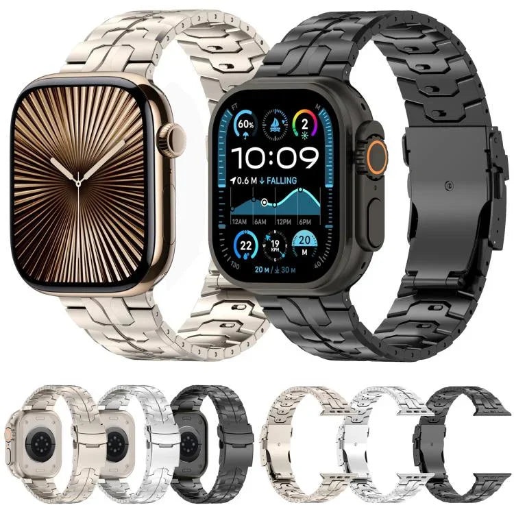 可拆卸安全扣鈦合金錶帶，適用於 Apple Watch 46mm / 49mm / 45mm / 44mm，適用於 Apple Watch 42mm / 41mm / 40mm / 38mm