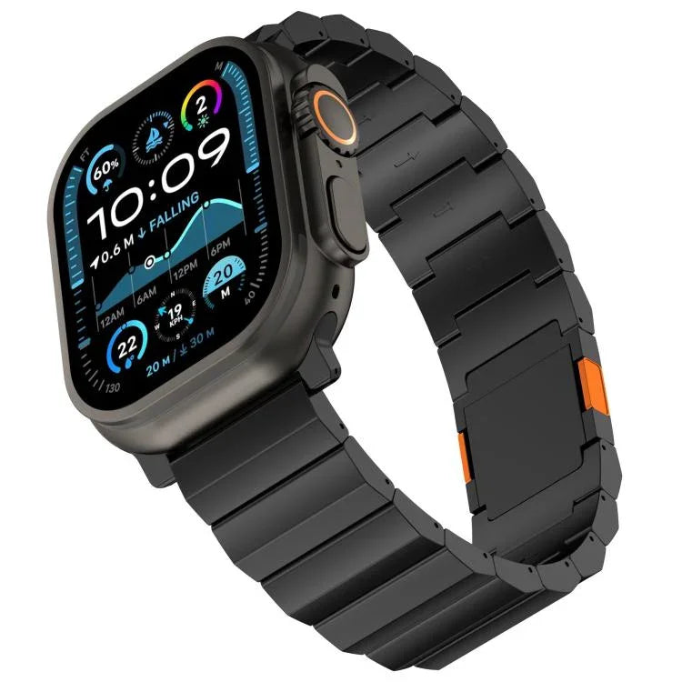 厚款單珠磁吸扣鈦合金錶帶，適用於 Apple Watch 46mm / 49mm / 45mm / 44mm，適用於 Apple Watch 42mm / 41mm / 40mm / 38mm