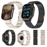厚款單珠磁吸扣鈦合金錶帶，適用於 Apple Watch 46mm / 49mm / 45mm / 44mm，適用於 Apple Watch 42mm / 41mm / 40mm / 38mm