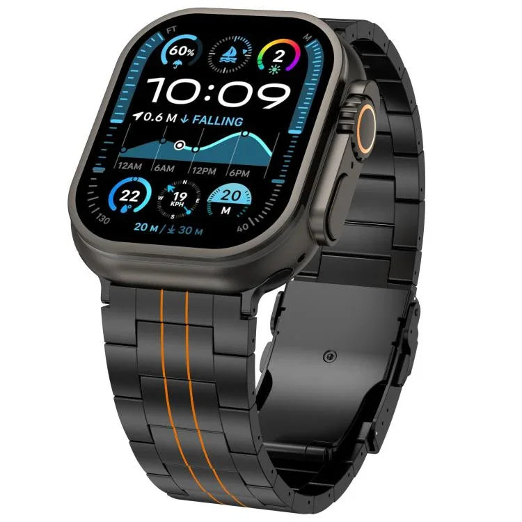三珠安全扣鈦合金錶帶，適用於 Apple Watch 46mm / 49mm / 45mm / 44mm，適用於 Apple Watch 42mm / 41mm / 40mm / 38mm