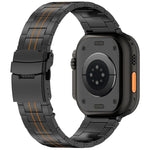三珠安全扣鈦合金錶帶，適用於 Apple Watch 46mm / 49mm / 45mm / 44mm，適用於 Apple Watch 42mm / 41mm / 40mm / 38mm