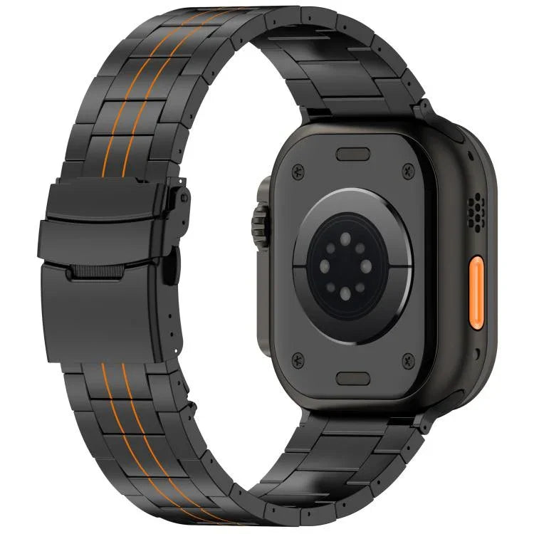 三珠安全扣鈦合金錶帶，適用於 Apple Watch 46mm / 49mm / 45mm / 44mm，適用於 Apple Watch 42mm / 41mm / 40mm / 38mm