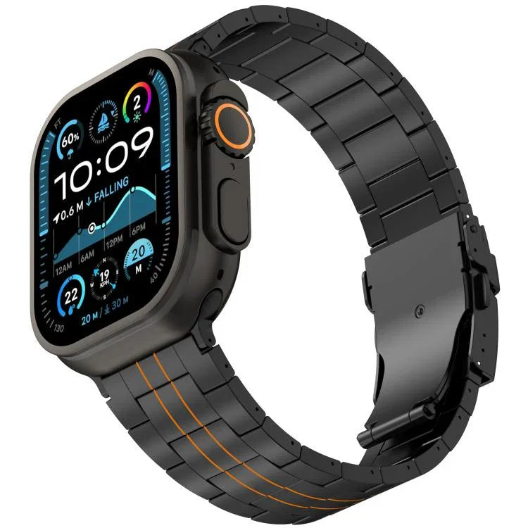 三珠安全扣鈦合金錶帶，適用於 Apple Watch 46mm / 49mm / 45mm / 44mm，適用於 Apple Watch 42mm / 41mm / 40mm / 38mm