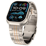 三珠安全扣鈦合金錶帶，適用於 Apple Watch 46mm / 49mm / 45mm / 44mm，適用於 Apple Watch 42mm / 41mm / 40mm / 38mm