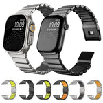 磁吸諾曼扣一體式單珠不鏽鋼錶帶，適用於 Apple Watch 46mm / 49mm / 45mm / 44mm