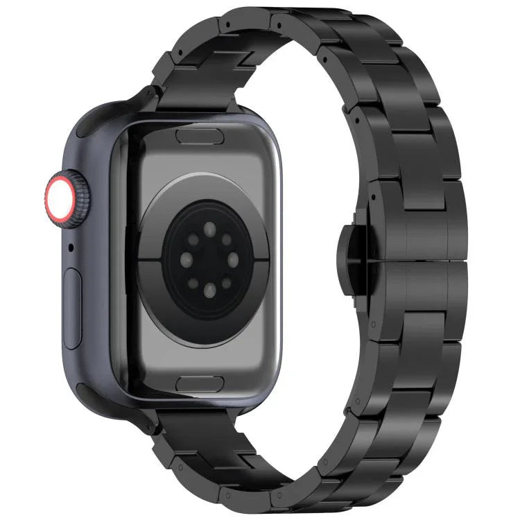 細腰三珠蝴蝶扣鈦合金錶帶，適用於 Apple Watch 46mm / 49mm / 45mm / 44mm，適用於 Apple Watch 42mm / 41mm / 40mm / 38mm