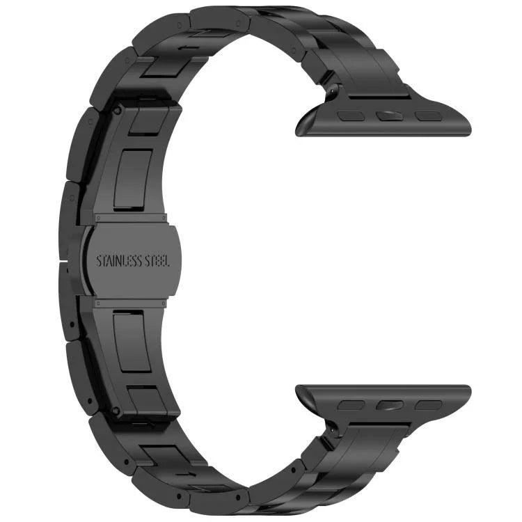 細腰三珠蝴蝶扣鈦合金錶帶，適用於 Apple Watch 46mm / 49mm / 45mm / 44mm，適用於 Apple Watch 42mm / 41mm / 40mm / 38mm