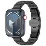 細腰三珠蝴蝶扣鈦合金錶帶，適用於 Apple Watch 46mm / 49mm / 45mm / 44mm，適用於 Apple Watch 42mm / 41mm / 40mm / 38mm