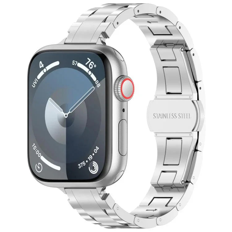 細腰三珠蝴蝶扣鈦合金錶帶，適用於 Apple Watch 46mm / 49mm / 45mm / 44mm，適用於 Apple Watch 42mm / 41mm / 40mm / 38mm
