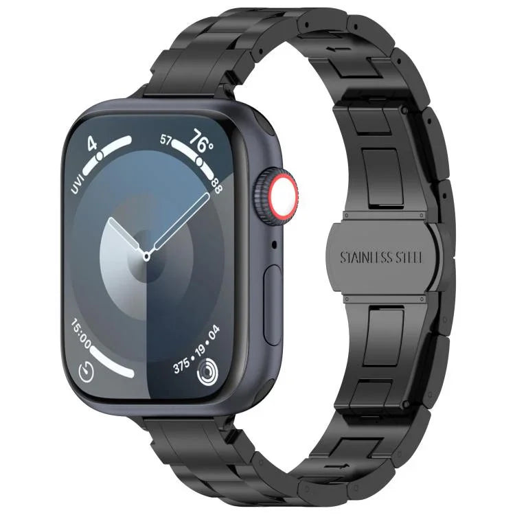 細腰三珠蝴蝶扣鈦合金錶帶，適用於 Apple Watch 46mm / 49mm / 45mm / 44mm，適用於 Apple Watch 42mm / 41mm / 40mm / 38mm