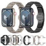 細腰三珠蝴蝶扣鈦合金錶帶，適用於 Apple Watch 46mm / 49mm / 45mm / 44mm，適用於 Apple Watch 42mm / 41mm / 40mm / 38mm