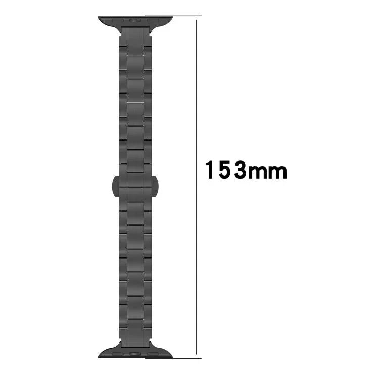 細腰三珠蝴蝶扣鈦合金錶帶，適用於 Apple Watch 46mm / 49mm / 45mm / 44mm，適用於 Apple Watch 42mm / 41mm / 40mm / 38mm