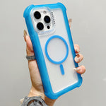 透明霧面TPU混合PC三合一MagSafe手機殼，適用於iPhone 15 Pro Max、iPhone 15 Pro、iPhone 15 Plus、iPhone 15、iPhone 14 Plus、iPhone 14、iPhone 14 Pro、iPhone 14 Pro Max