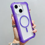 透明霧面TPU混合PC三合一MagSafe手機殼，適用於iPhone 15 Pro Max、iPhone 15 Pro、iPhone 15 Plus、iPhone 15、iPhone 14 Plus、iPhone 14、iPhone 14 Pro、iPhone 14 Pro Max