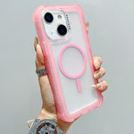 透明霧面TPU混合PC三合一MagSafe手機殼，適用於iPhone 15 Pro Max、iPhone 15 Pro、iPhone 15 Plus、iPhone 15、iPhone 14 Plus、iPhone 14、iPhone 14 Pro、iPhone 14 Pro Max
