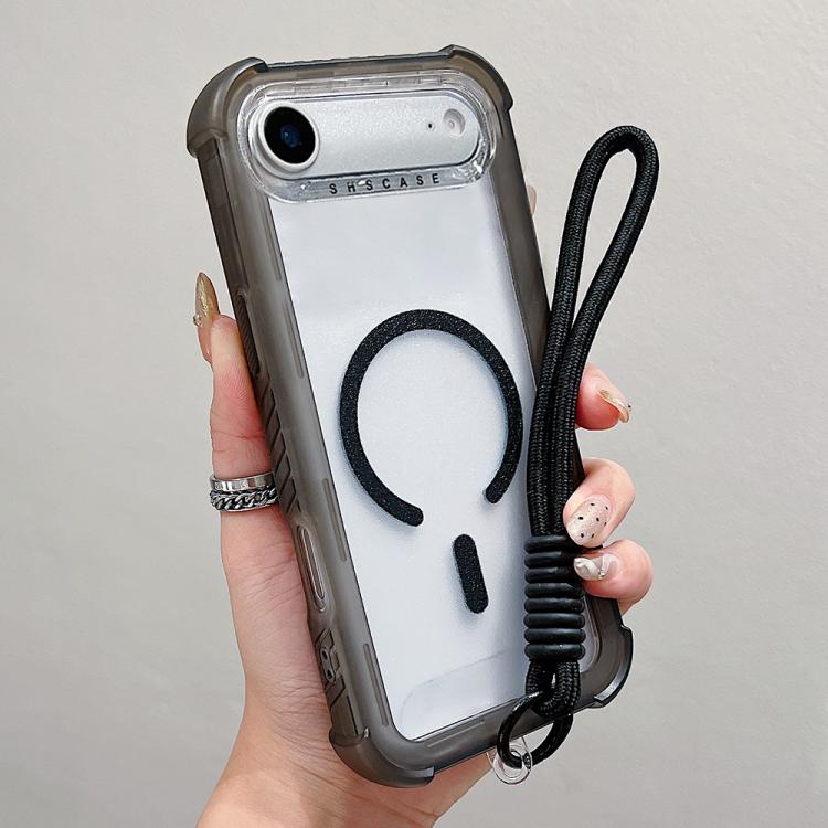透明霧面TPU混合PC三合一MagSafe手機殼附手腕帶，適用於iPhone 17 Pro Max、iPhone 17 Pro、iPhone 17、iPhone Air、iPhone 16 Pro Max、iPhone 16 Pro、iPhone 16 Plus、iPhone 16