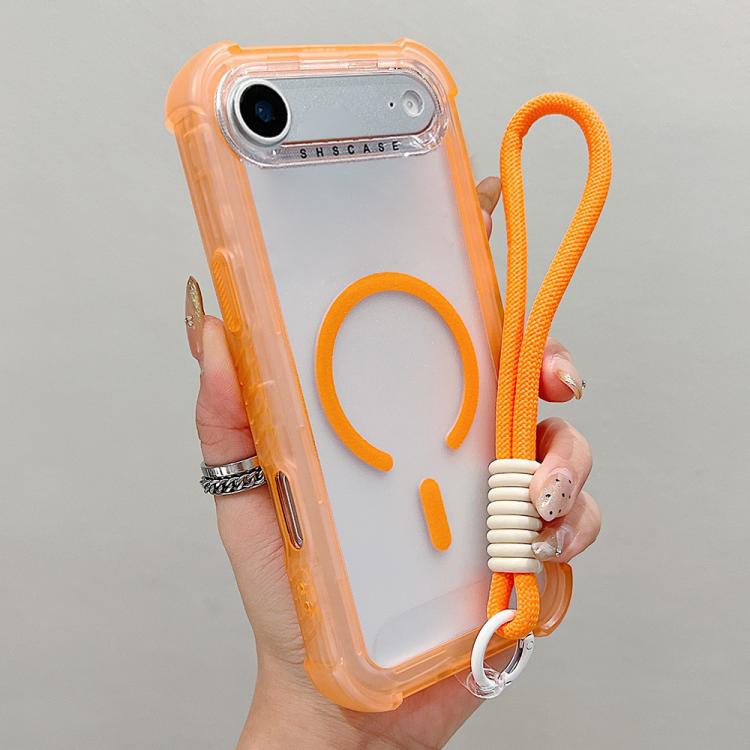 透明霧面TPU混合PC三合一MagSafe手機殼附手腕帶，適用於iPhone 17 Pro Max、iPhone 17 Pro、iPhone 17、iPhone Air、iPhone 16 Pro Max、iPhone 16 Pro、iPhone 16 Plus、iPhone 16