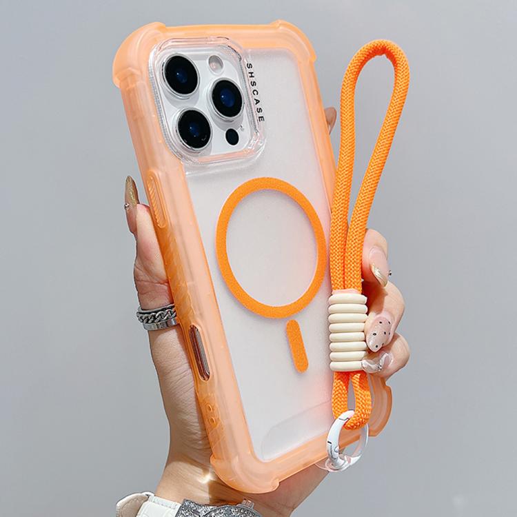 透明霧面TPU混合PC三合一MagSafe手機殼附手腕帶，適用於iPhone 17 Pro Max、iPhone 17 Pro、iPhone 17、iPhone Air、iPhone 16 Pro Max、iPhone 16 Pro、iPhone 16 Plus、iPhone 16
