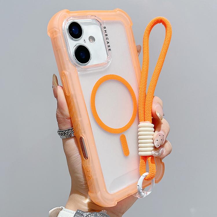 透明霧面TPU混合PC三合一MagSafe手機殼附手腕帶，適用於iPhone 17 Pro Max、iPhone 17 Pro、iPhone 17、iPhone Air、iPhone 16 Pro Max、iPhone 16 Pro、iPhone 16 Plus、iPhone 16