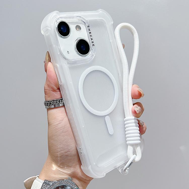 透明霧面TPU混合PC三合一MagSafe手機殼附手腕帶，適用於iPhone 13 Pro Max、iPhone 13 Pro、iPhone 13、iPhone 12 Pro Max