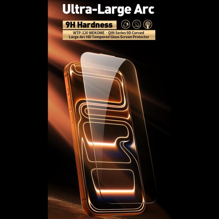 WK WTP-120 秦系列 9D 曲面大弧 HD 鋼化玻璃膜，適用於 iPhone 17 Pro Max，適用於 iPhone 17 Pro，適用於 iPhone 17 / 16 Pro，適用於 iPhone Air