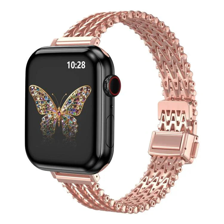 細款磁吸扣鋼網金屬錶帶，適用於 Apple Watch 46mm / 49mm / 45mm / 44mm，適用於 Apple Watch 42mm / 41mm / 40mm / 38mm
