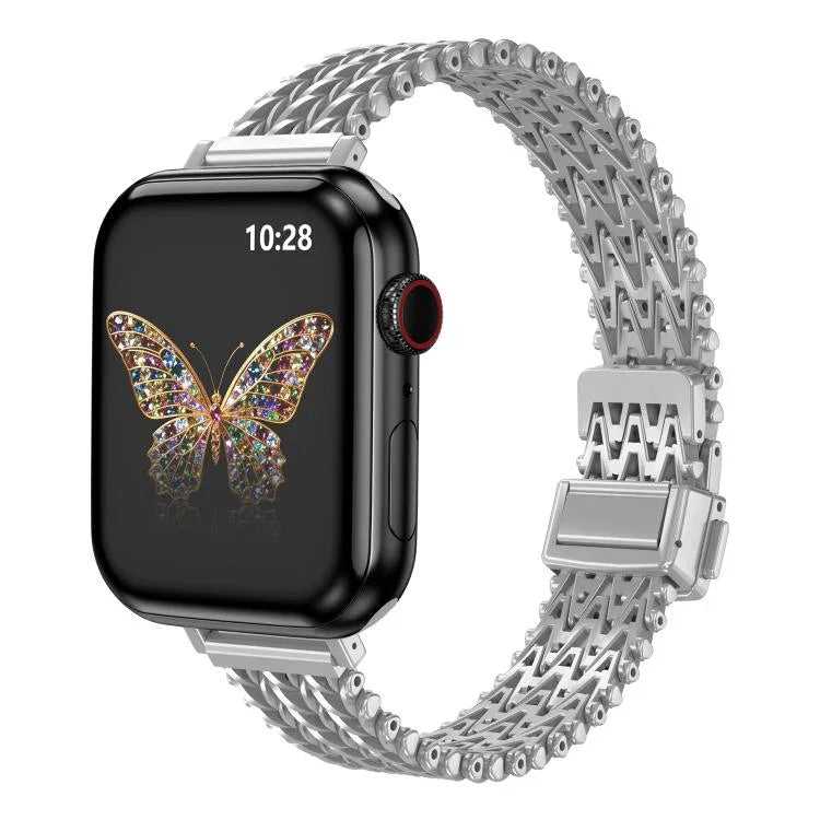 細款磁吸扣鋼網金屬錶帶，適用於 Apple Watch 46mm / 49mm / 45mm / 44mm，適用於 Apple Watch 42mm / 41mm / 40mm / 38mm
