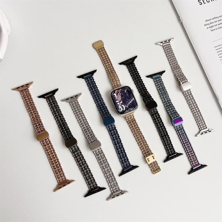 細款磁吸扣鋼網金屬錶帶，適用於 Apple Watch 46mm / 49mm / 45mm / 44mm，適用於 Apple Watch 42mm / 41mm / 40mm / 38mm