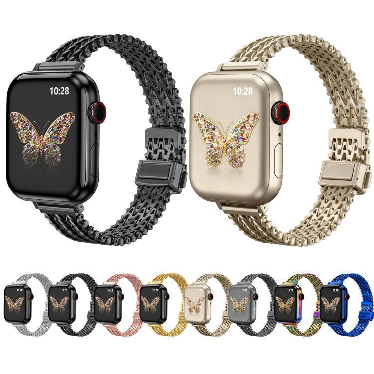細款磁吸扣鋼網金屬錶帶，適用於 Apple Watch 46mm / 49mm / 45mm / 44mm，適用於 Apple Watch 42mm / 41mm / 40mm / 38mm