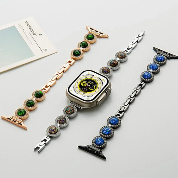 xDfind 閃耀鑽石珠寶金屬錶帶，適用於 Apple Watch 42 / 44 / 45 / 46 / 49mm，適用於 Apple Watch 38 / 40 / 41 / S11 42mm