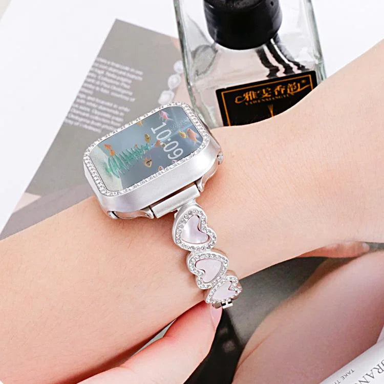 xDfind 心形貝殼金屬錶帶，適用於 Apple Watch 42 / 44 / 45 / 46 / 49mm，適用於 Apple Watch 38 / 40 / 41 / S11 42mm