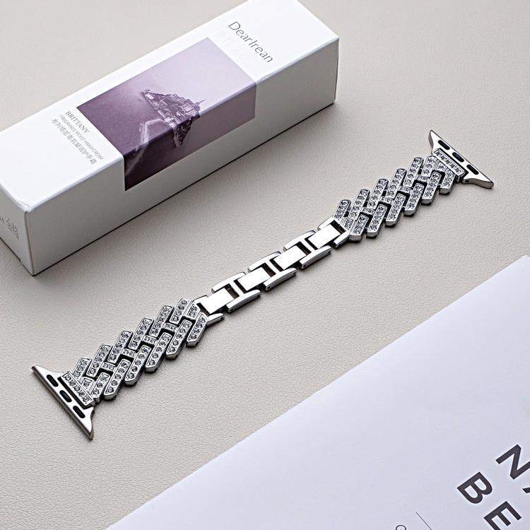 xDfind 鑽孔斜紋 H 形金屬錶帶，適用於 Apple Watch 42 / 44 / 45 / 46 / 49mm，適用於 Apple Watch 38 / 40 / 41 / S11 42mm