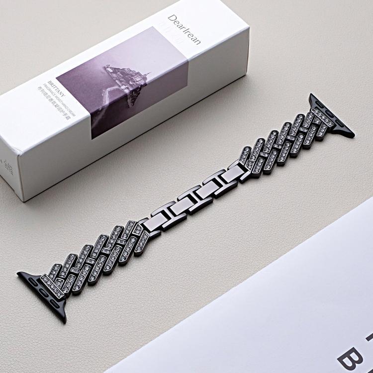 xDfind 鑽孔斜紋 H 形金屬錶帶，適用於 Apple Watch 42 / 44 / 45 / 46 / 49mm，適用於 Apple Watch 38 / 40 / 41 / S11 42mm