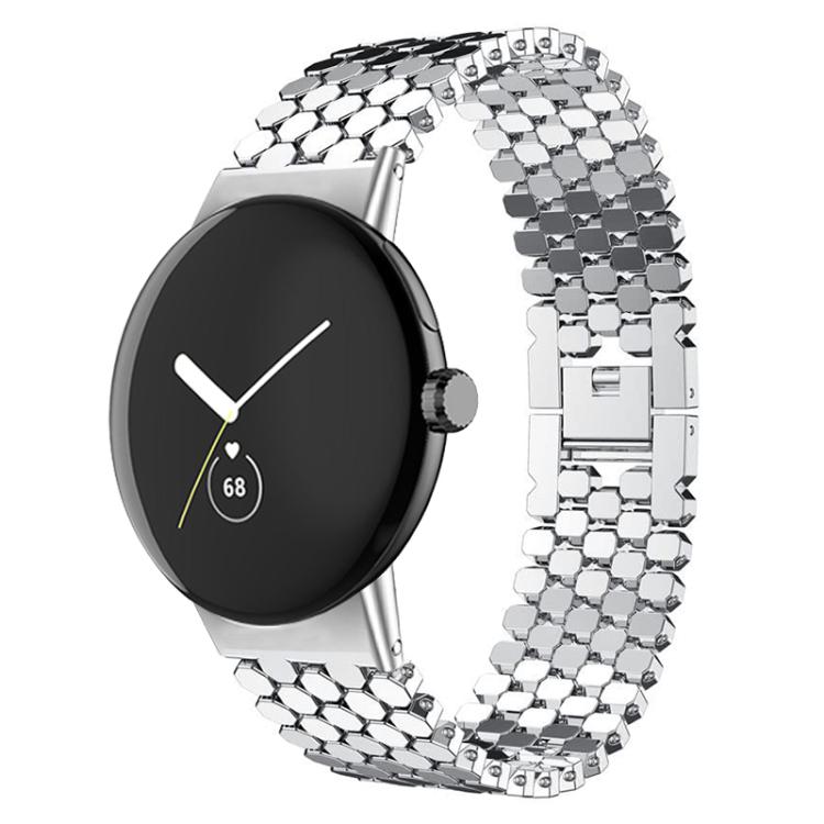 xDfind 魚鱗紋理金屬錶帶，適用 Google Pixel Watch 4 / Watch 3 45mm，適用 Google Pixel Watch 4 / 3 / 2 / 1 41mm