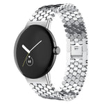 xDfind 魚鱗紋理金屬錶帶，適用 Google Pixel Watch 4 / Watch 3 45mm，適用 Google Pixel Watch 4 / 3 / 2 / 1 41mm