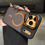 Skin Feel 霧面金屬鏡頭保護 MagSafe 磁吸手機殼，適用於 iPhone 16 Plus、iPhone 16、iPhone 15 Pro Max、iPhone 15 Pro、iPhone 15、iPhone 14