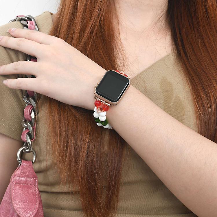 寬度 20mm 聖誕珠鏈錶帶，適用於 Apple Watch 46mm / 49mm / 45mm / 44mm，適用於 Apple Watch 42mm / 41mm / 40mm / 38mm