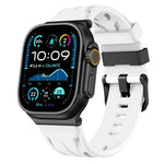 黑色針扣矽膠錶帶，適用於 Apple Watch 46mm / 49mm / 45mm / 44mm，適用於 Apple Watch 42mm / 41mm / 40mm / 38mm