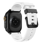 黑色針扣矽膠錶帶，適用於 Apple Watch 46mm / 49mm / 45mm / 44mm，適用於 Apple Watch 42mm / 41mm / 40mm / 38mm