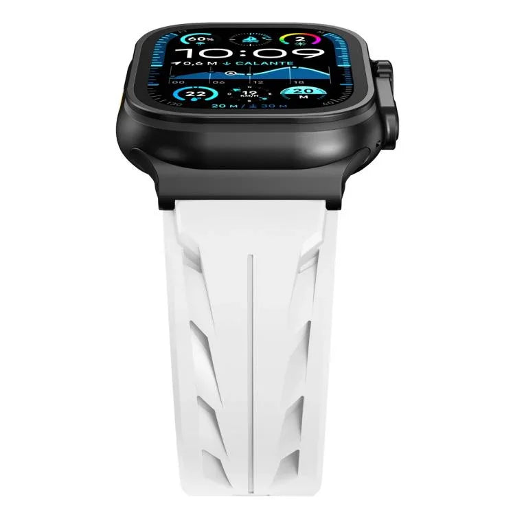 黑色針扣矽膠錶帶，適用於 Apple Watch 46mm / 49mm / 45mm / 44mm，適用於 Apple Watch 42mm / 41mm / 40mm / 38mm